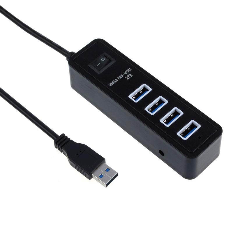 2018 New Arrival 4 Ports Super Speed USB 3.0 HUB With On/Off Switch Adapter for PC Laptop Computer USB HUB High quality