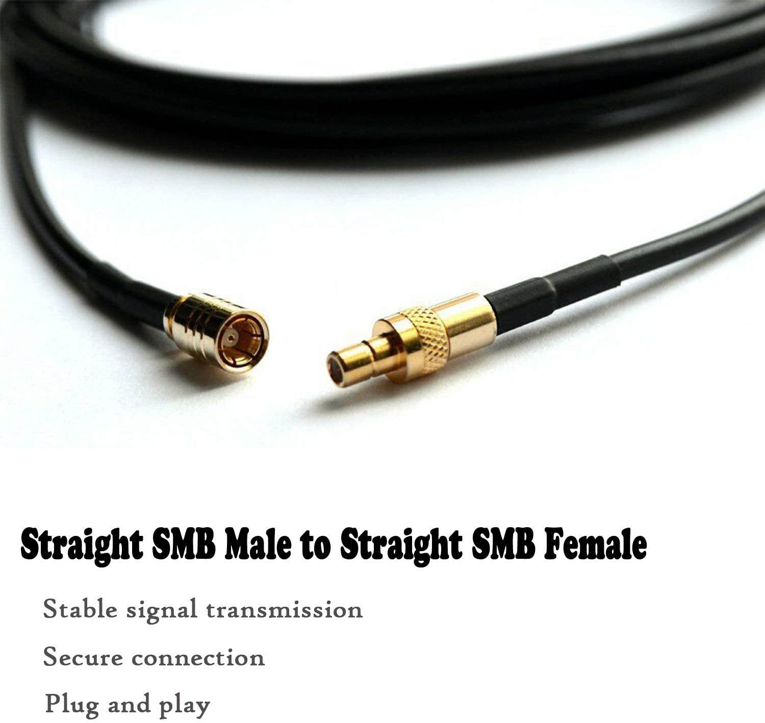 Anina 23' Sirius XM Radio Antenna Coaxial Extension Cable for Home Vehicle Satellite Radio Stereo Receivers Tune Straight SMB Male to Straight SMB Female