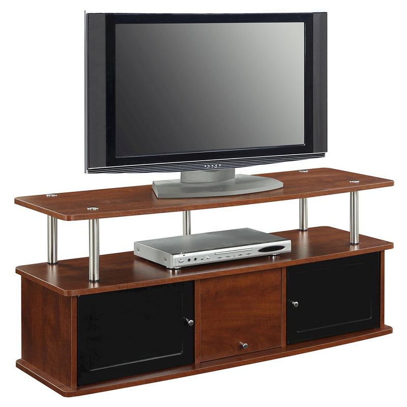 TV Stand with 3 Cabinets Cherry - Breighton Home
