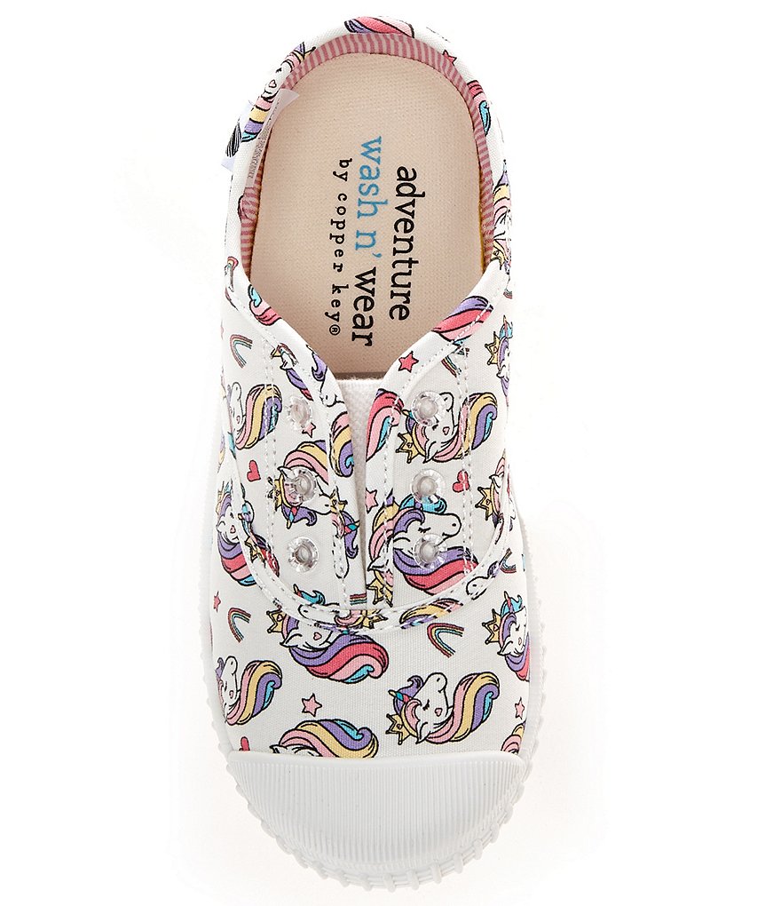 Copper Key Adventure Wear Girl's Budeee-A Washable Eyelet Unicorn Print Sneakers (Youth)