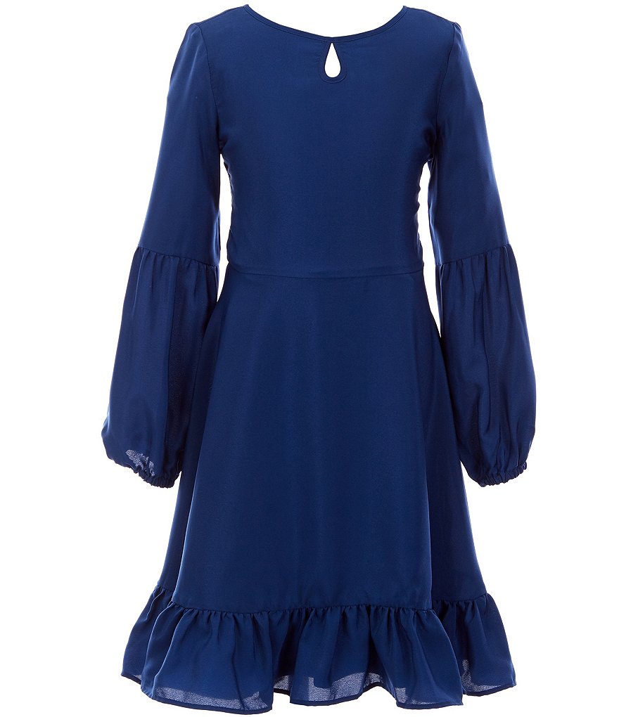 Us Angels Big Girls 7-16 Chiffon Keyhole Detail Tulip-Hem A-Line Dress