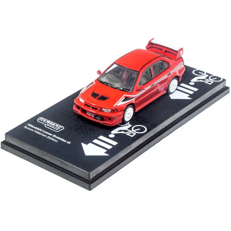 Mitsubishi Lancer Evolution VI Tommi Makinen Edition Red with Black and White Stripes 1/64 Diecast Model Car by Tarmac Works