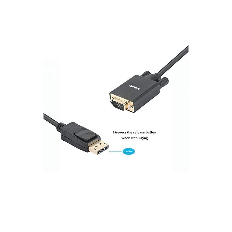 DisplayPort to VGA Adapter  DP DisplayPort to VGA 6 Feet Cable Male to Male GoldPlated Cord Compatible for Lenovo Dell HP ASUS and Other Brand