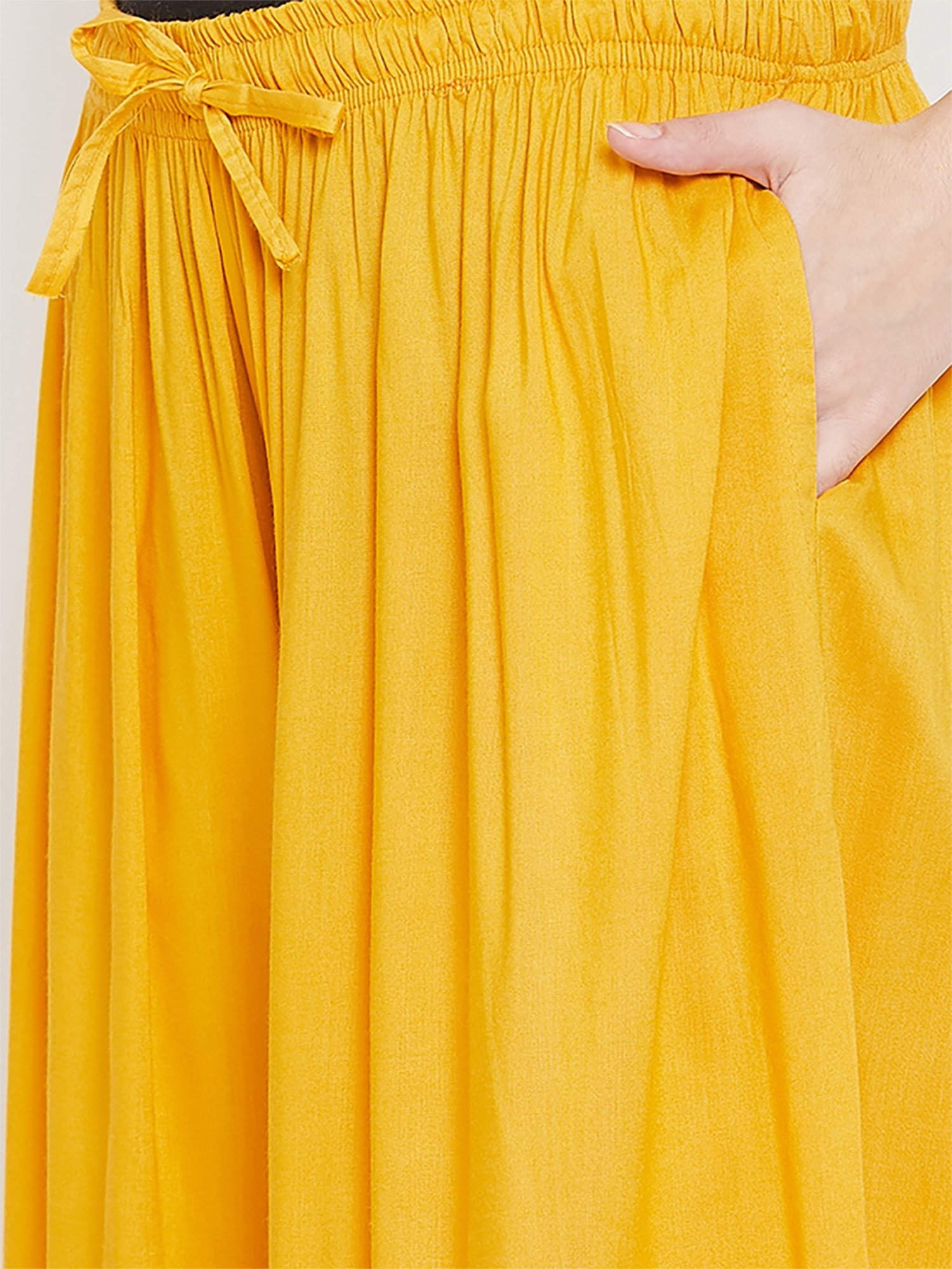 Castle Mustard Regular Fit Palazzos