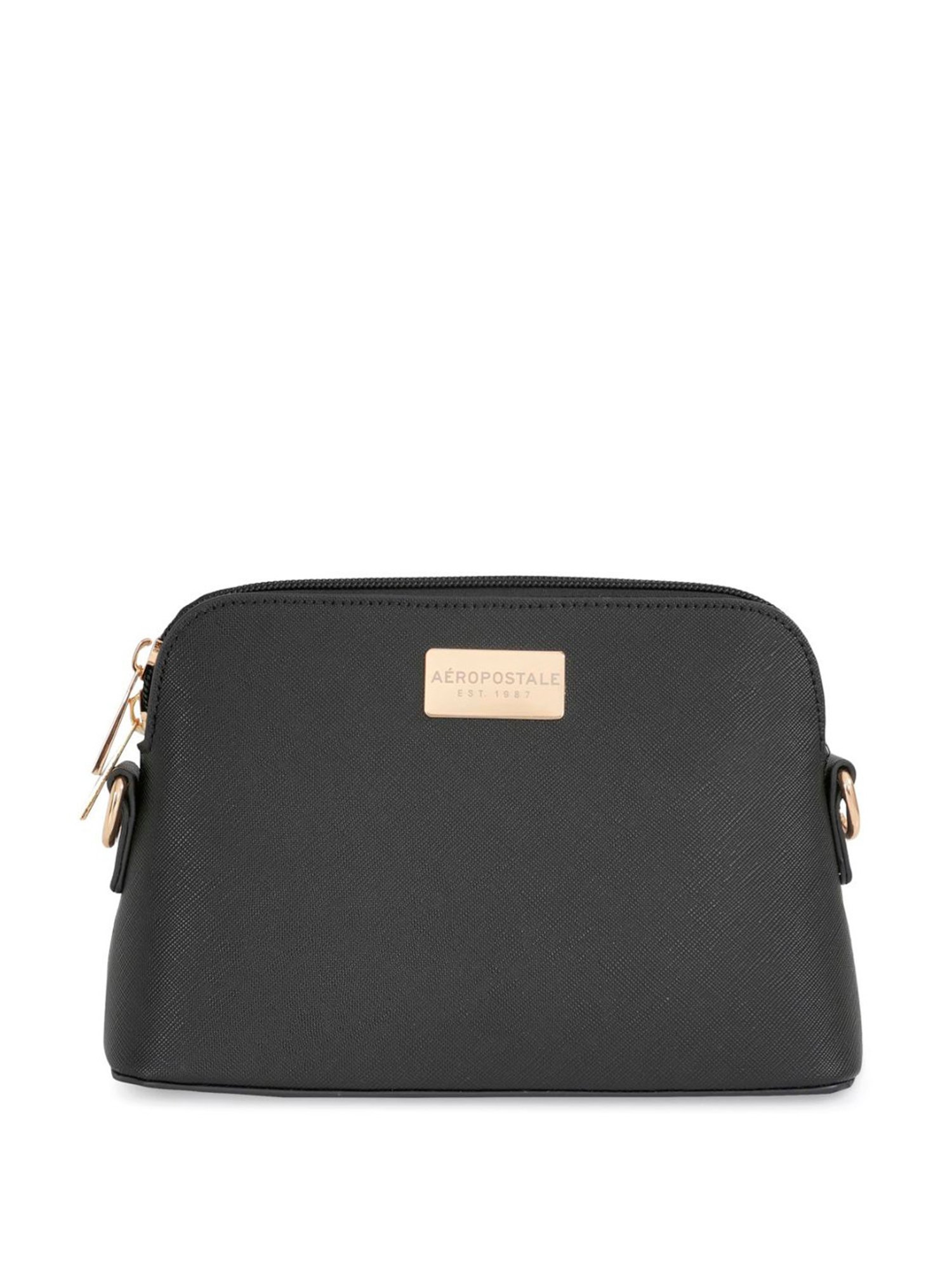 Aeropostale Cailyn Black PU Solid Sling Handbag