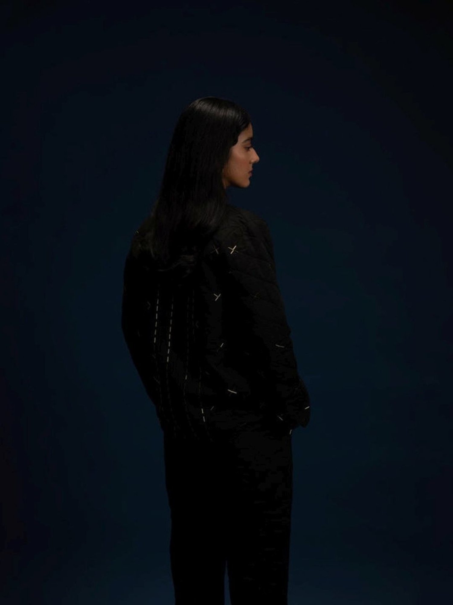 Khajoor Studio Black Fragments Dancing Stars Quilted Jacket