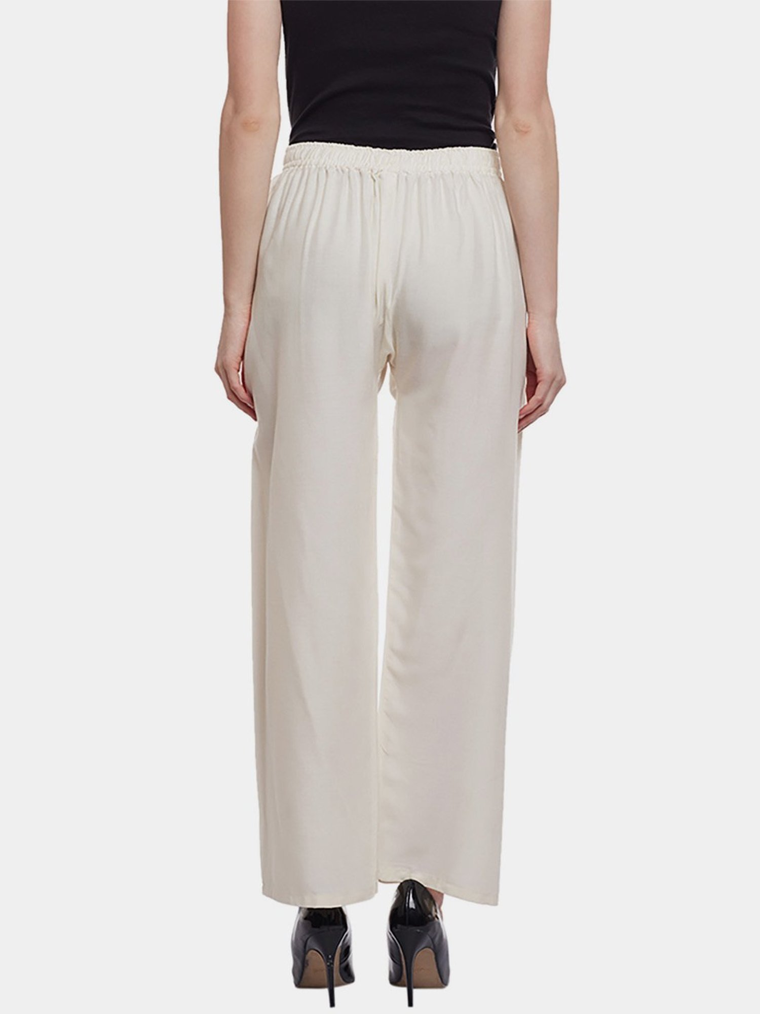 Castle Off-White Straight Fit Palazzos