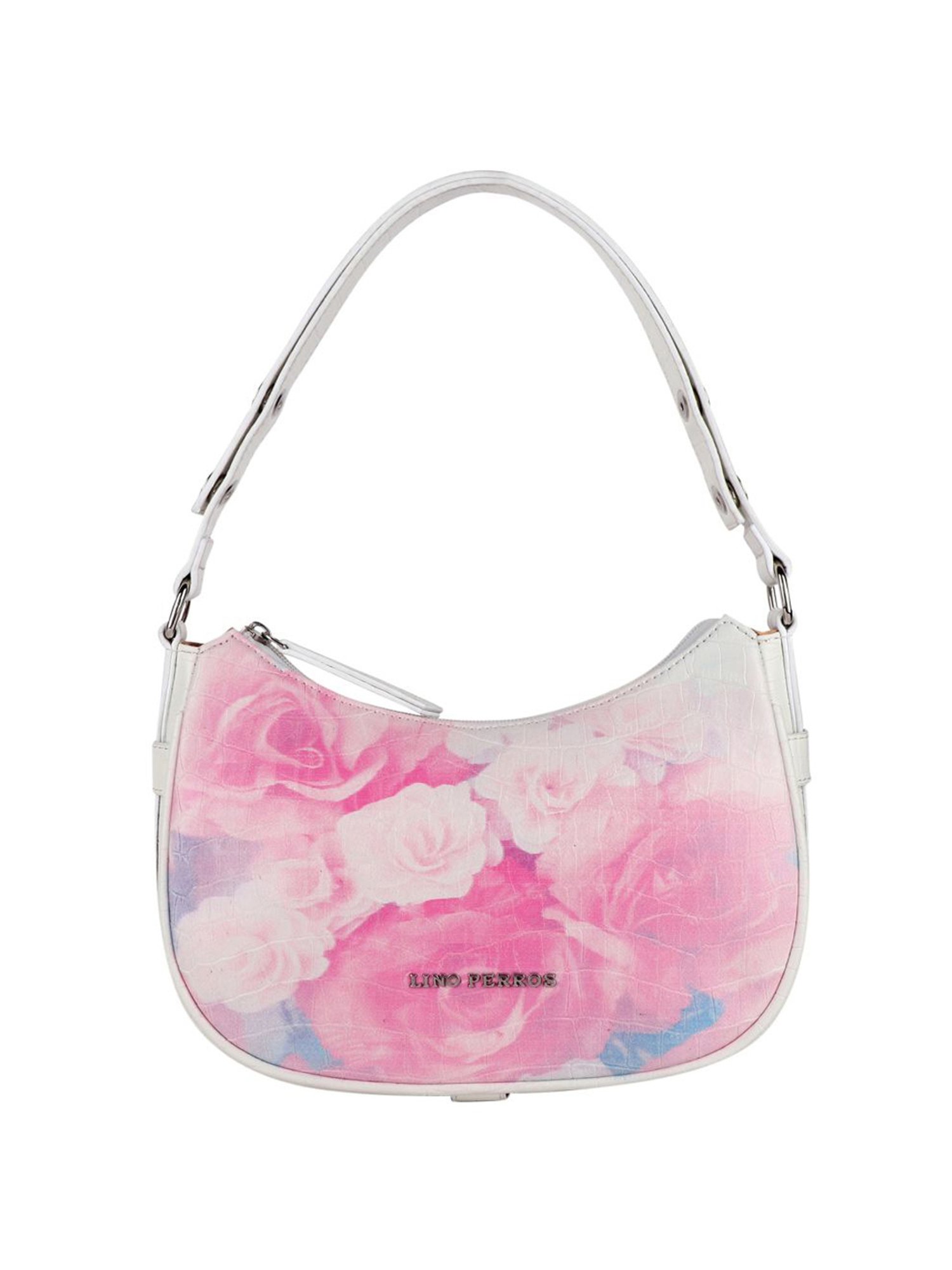 Lino Perros White Printed Medium Shoulder Bag
