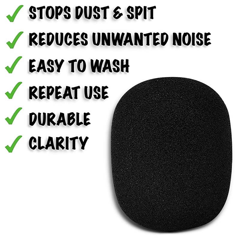 Large Mic Cover For MXL, Audio Technica AT2020 and Other Large Microphones, Microphone Cover Foam, Microphone Filter, Mic Foam Cover, Foam Microphone Cover