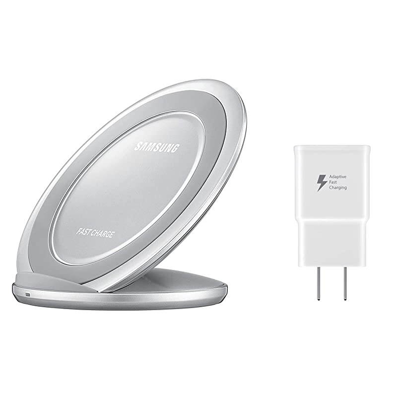 Qi Certified Fast Charge Wireless Charging Pad + Stand - Supports wireless charging on Qi compatible smartphones - Silver