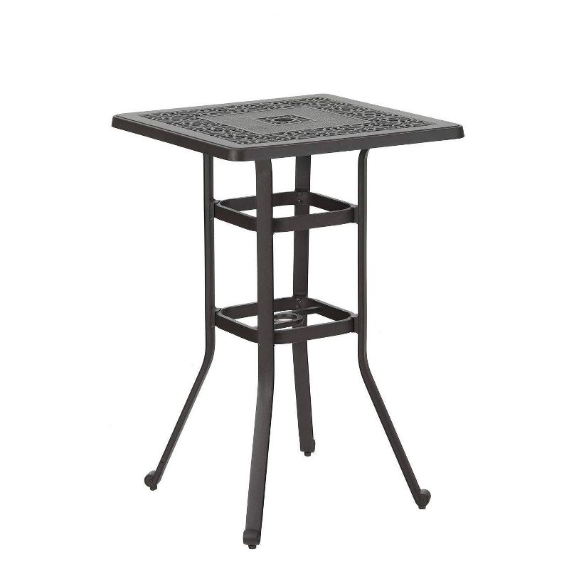Renaissance Square Outdoor Patio Stacking Table - Gray - Vifah