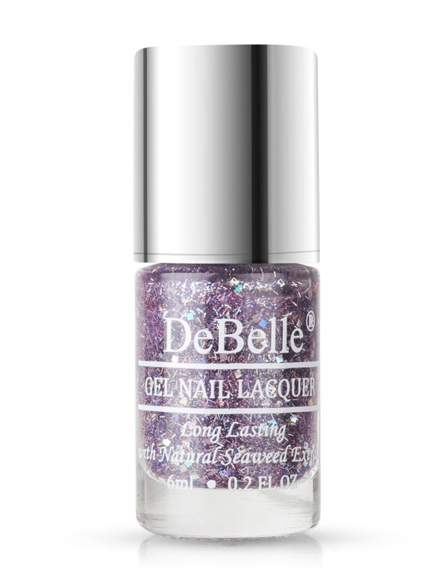 DeBelle Gel Nail Lacquer Tatiana Tassles (Clear Light Purple with Chunky Glitter) - 6 ml