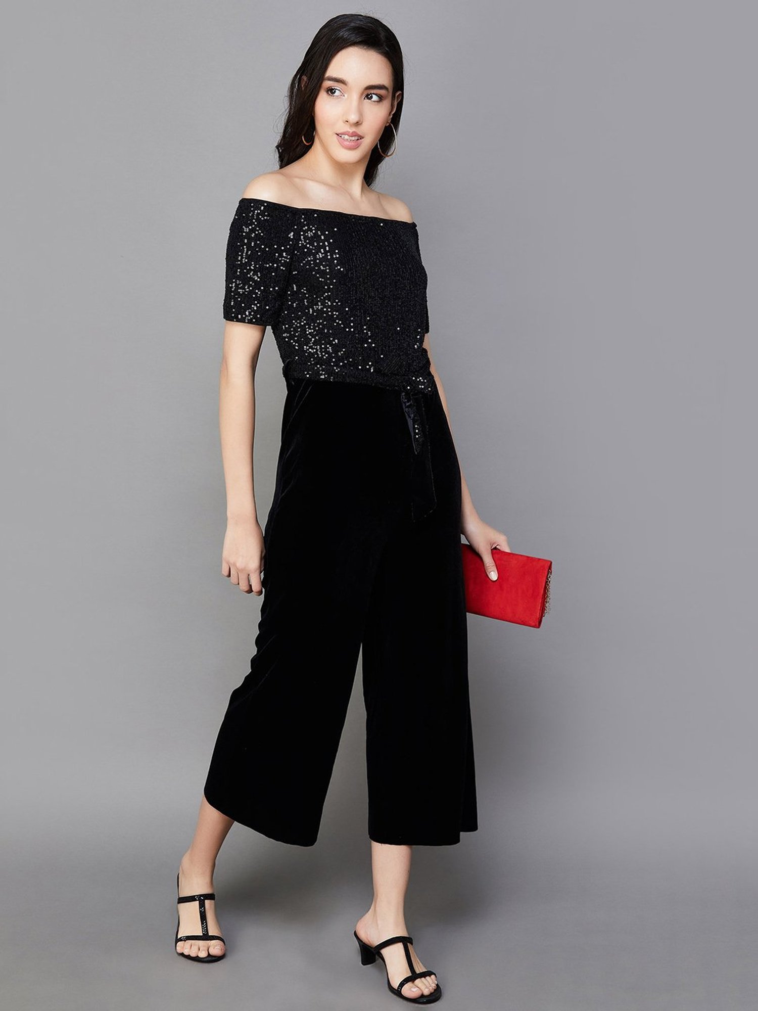 Code by Lifestyle Black Embellished Jumpsuit