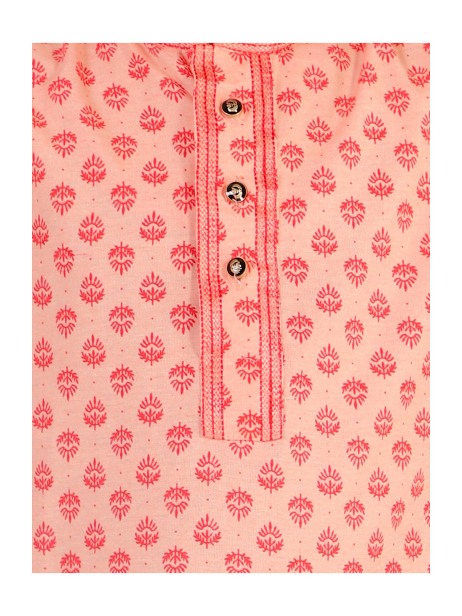 Pro-Ethic Style Developer Kids Red & White Printed Full Sleeves Kurta with Pyjamas