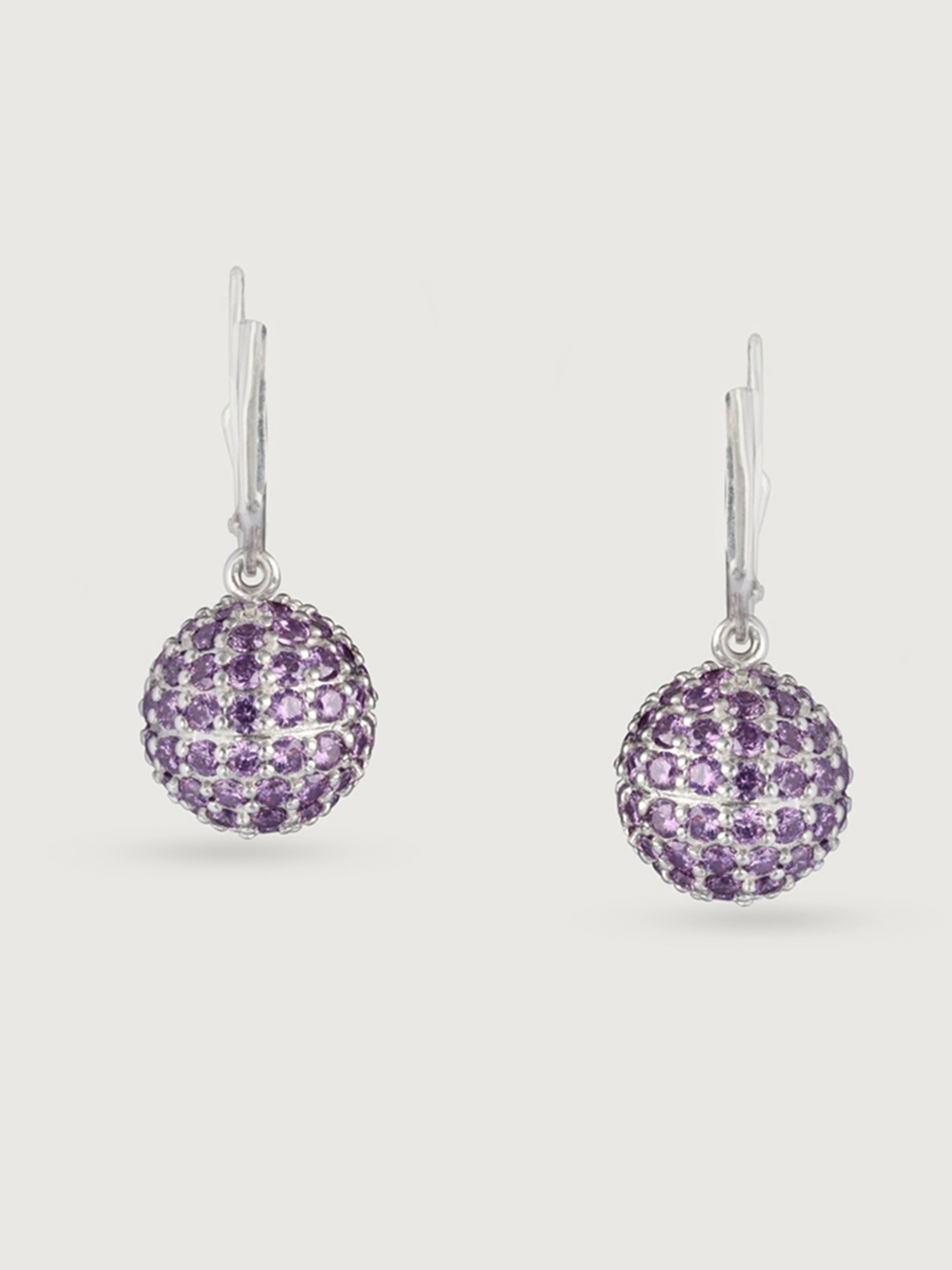Mia by Tanishq 92.5 Sterling Silver Amethyst Lustre Drop Earrings