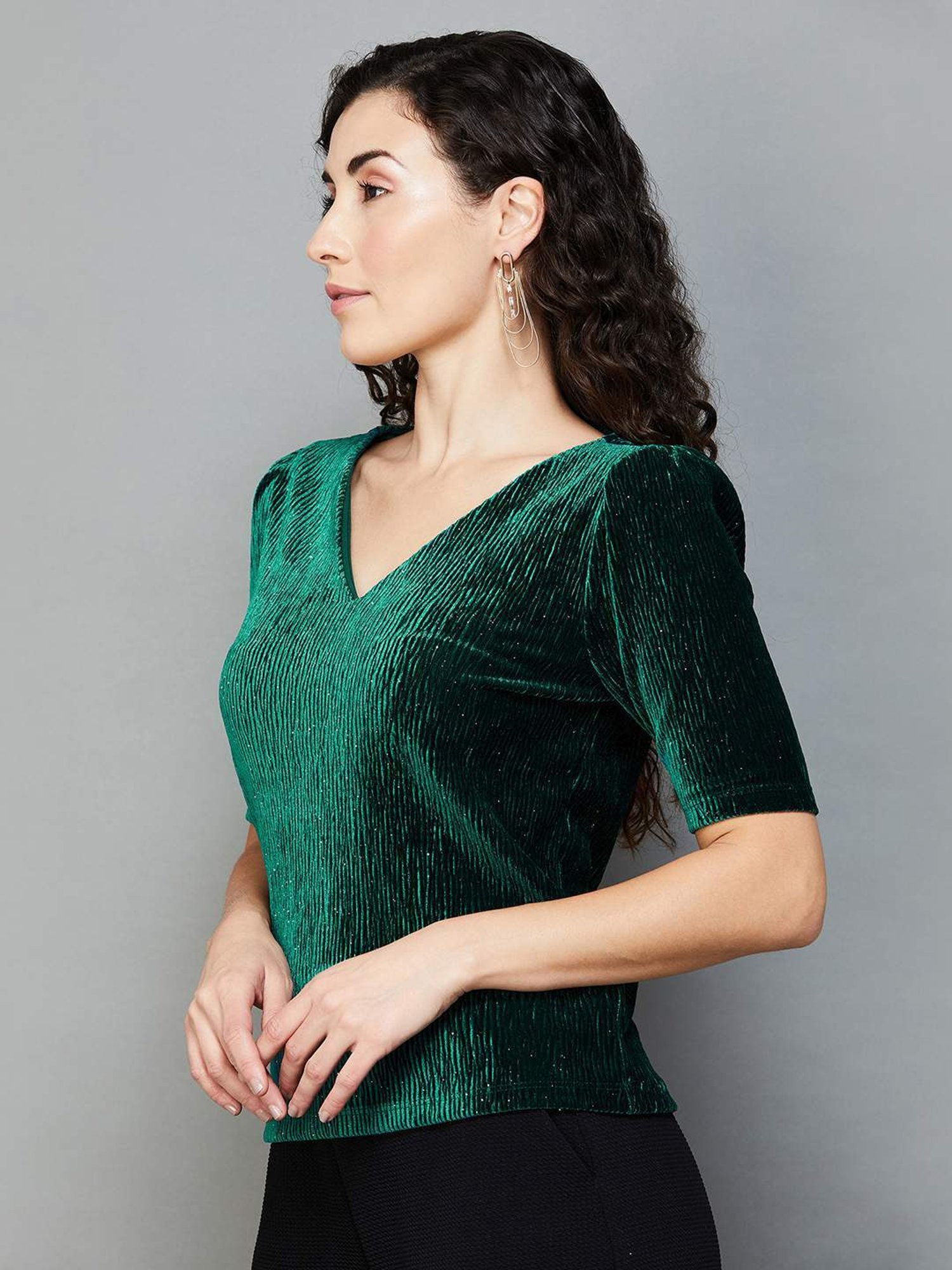 Code by Lifestyle Green Regular Fit Top