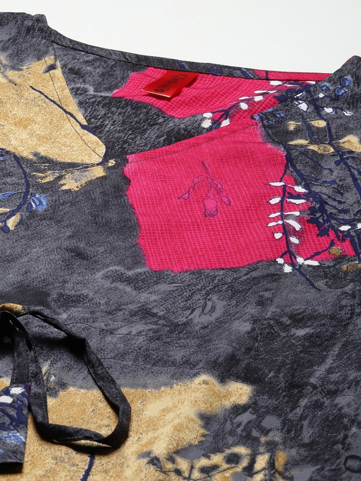 Cottinfab Grey Printed Kaftan Nighty