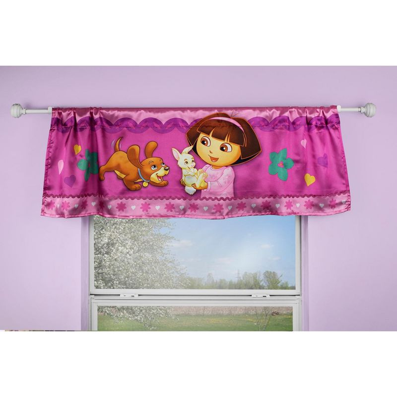 Window Valance Doras Pets Satin Window Treatment - Dora the Explorer..
