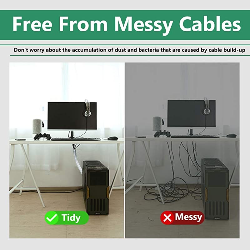 Management Sleeve with Zipup 39 Inch Durable Adjustable Cord Sleeve Wire Cover Concealer Wrap Protect s from Pets Chewing for ComputerTV Greyish White 2 Pcs