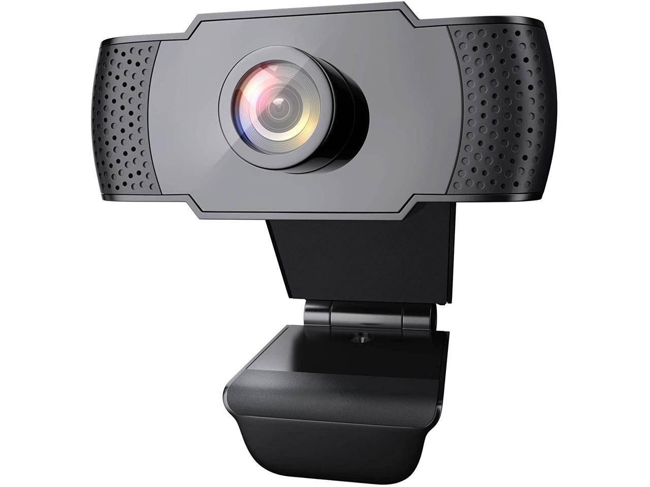 1080P HD Webcam with Microphone, USB 2.0 Camera with Auto Light Correction, Plug and Play, for Video Streaming, Conference, Gaming, Online Classes