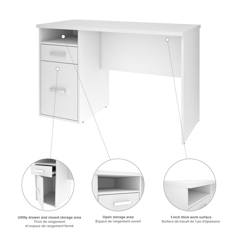 47" Optimum Computer Desk White - Bestar