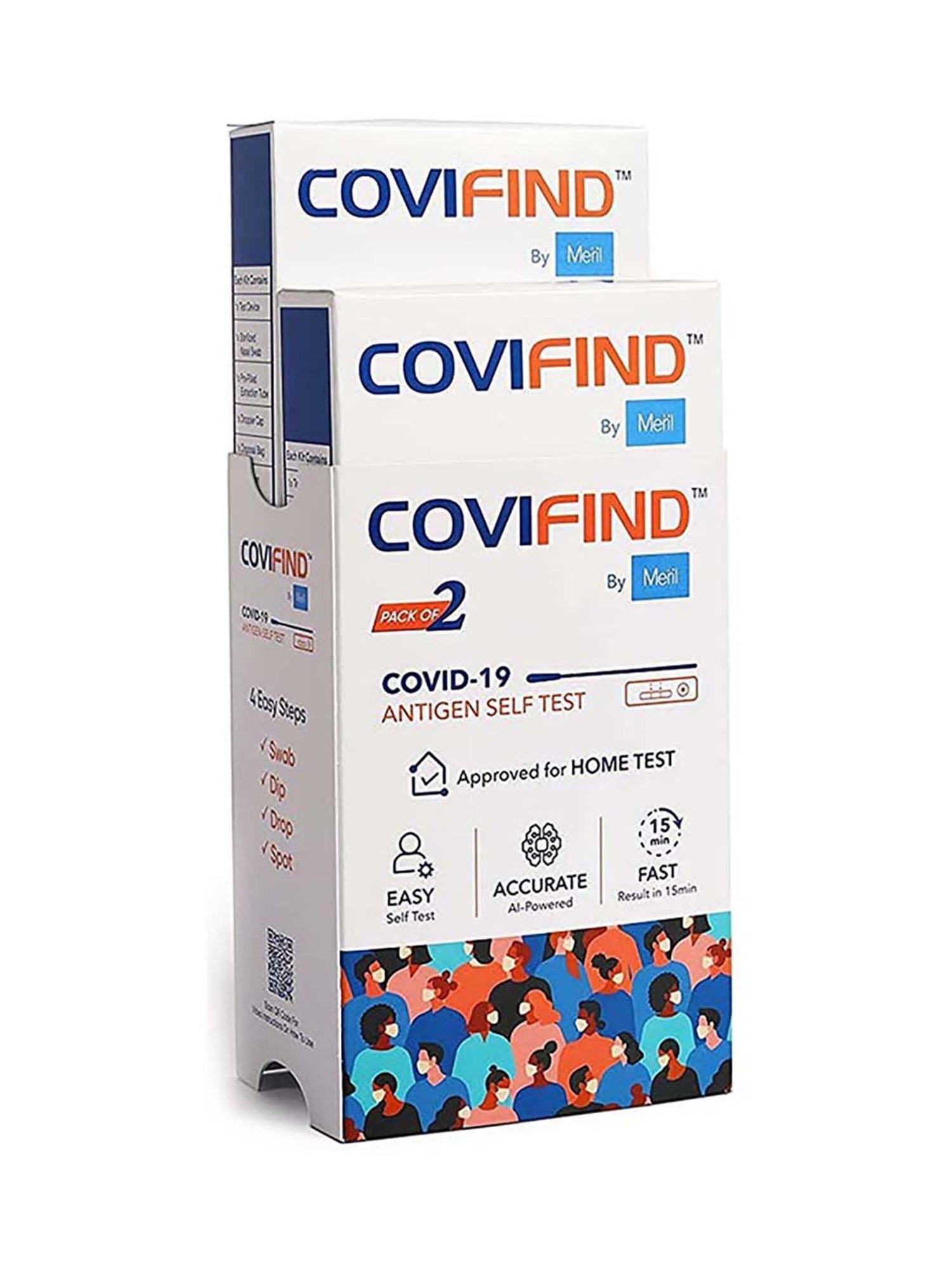 CoviFind Covid19 Rapid Antigen and Covid Test Kit ICMR Approved - Pack of 2