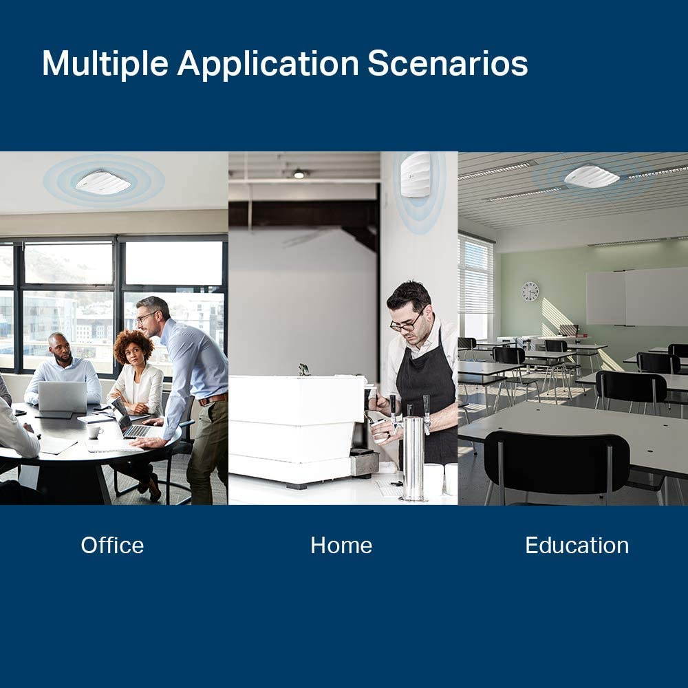 Omada AC1350 Gigabit Wireless Access Point | Business WiFi Solution w/ Mesh Support, Seamless Roaming & MU-MIMO | PoE Powered | SDN Integrated | Cloud Access & App for Easy Management (EAP225)