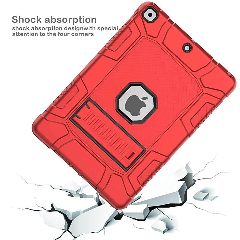 Case for iPad 8th Generation / iPad 7th Generation, Slim Heavy Duty Shockproof Rugged High Impact Protective Case for Kids with Stand for iPad 10.2 inch 2020/2019 Release,Black