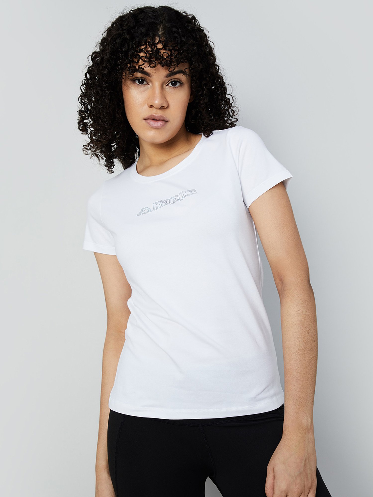 KAPPA White Cotton Graphic Print T-Shirt