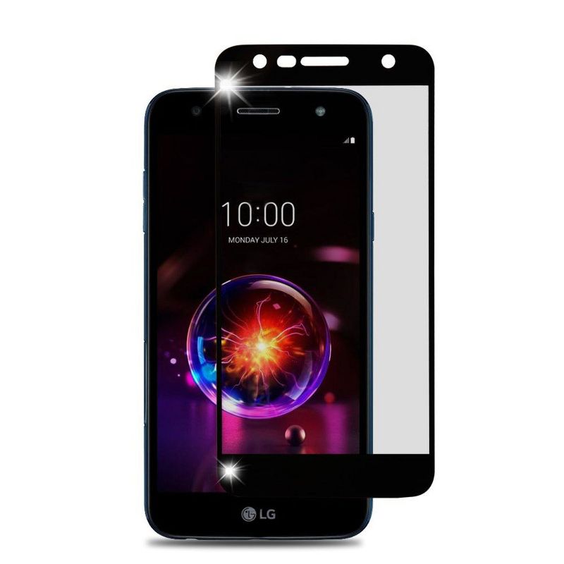 Valor Full Coverage Tempered Glass Screen Protector LCD Film Guard Shield compatible with LG X Power 3, Black