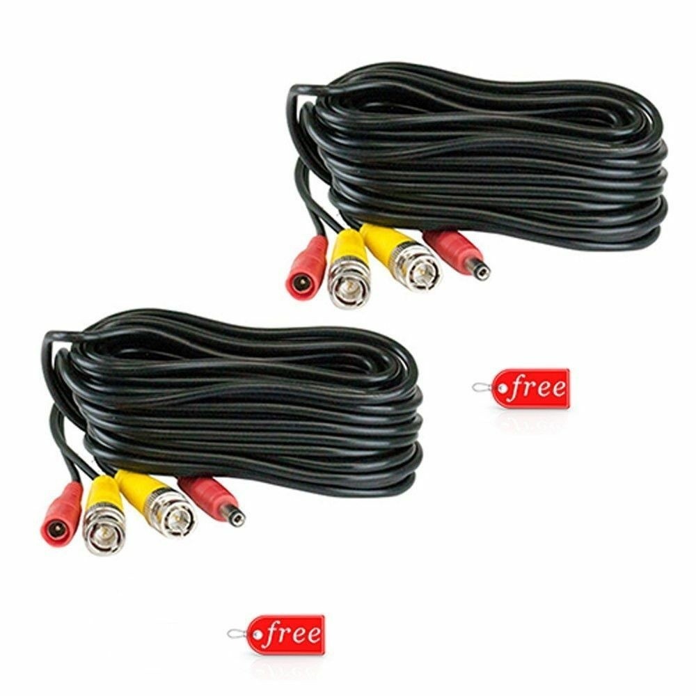 2 Unit of 150 Feet BLACK BNC Video DC Power Siamese Cables for CCTV Surveillance