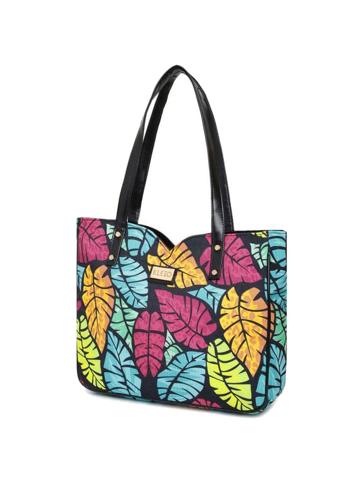 KLEIO Multicolor Printed Medium Tote Handbag