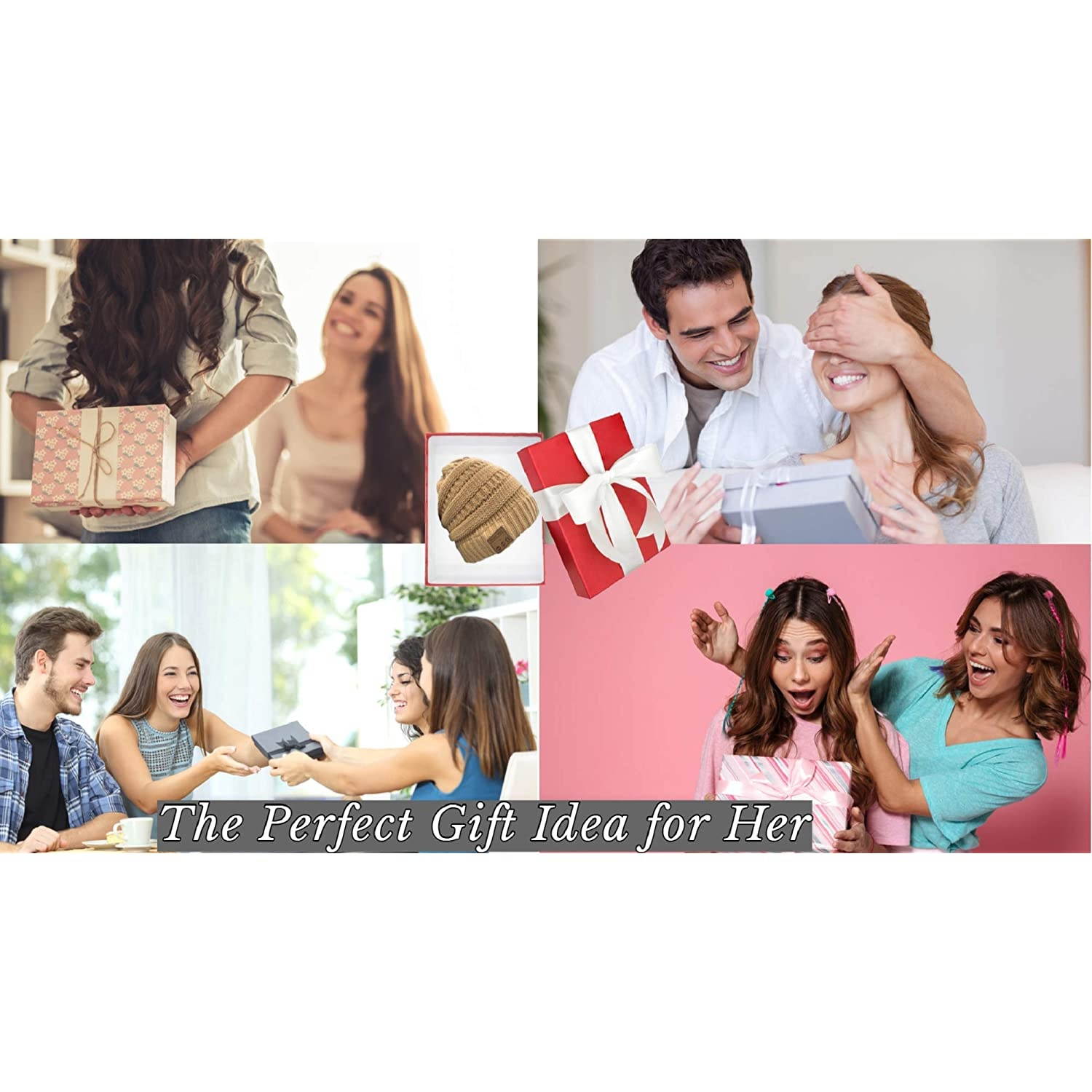 Bluetooth Beanie Hat Bluetooth 5.0v Wireless Headsets Ponytail Design, HI-FI Sound, Built-in Mic, Hand Free Calling, Long Battery Life