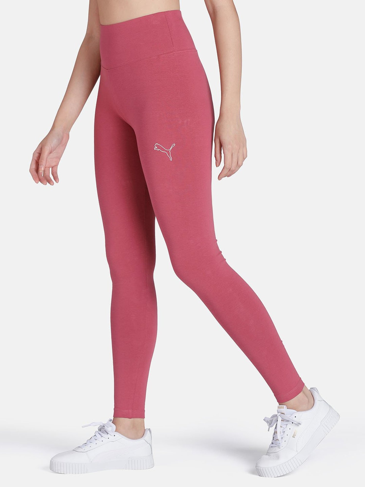 Puma Purple Cotton Logo Print HER Tights