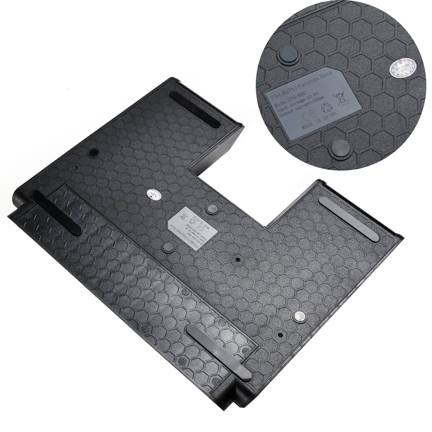 Vertical Stand with Cooling Fan for PS4 , Multi-Functional Cooling Stand, Dual Controllers Charging Station with 12 Game Storage Slots, Compatible with PS4, PS4 Slim & PS4 Pro Console, Black