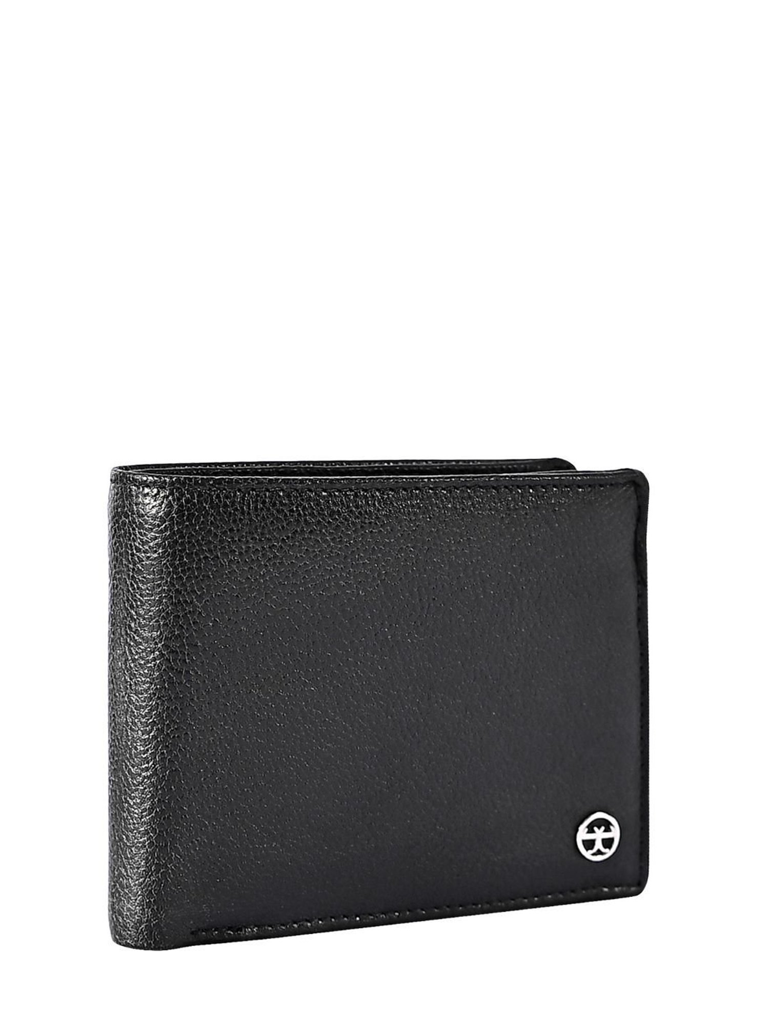 Eske Alfie Black Textured Leather Bi-Fold Wallet for Men