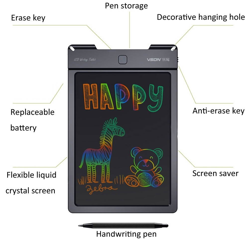 WP9310 9 inch LCD Color Screen Writing Tablet Handwriting Drawing Sketching Graffiti Scribble Doodle Board for Home Office Writing Drawing