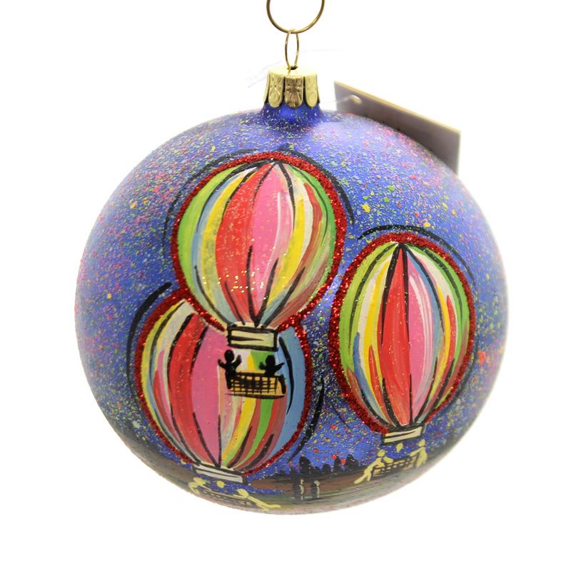 Christina's World 4.0" Up And Away Ball Ornament Hot Air Balloon  -  Tree Ornaments