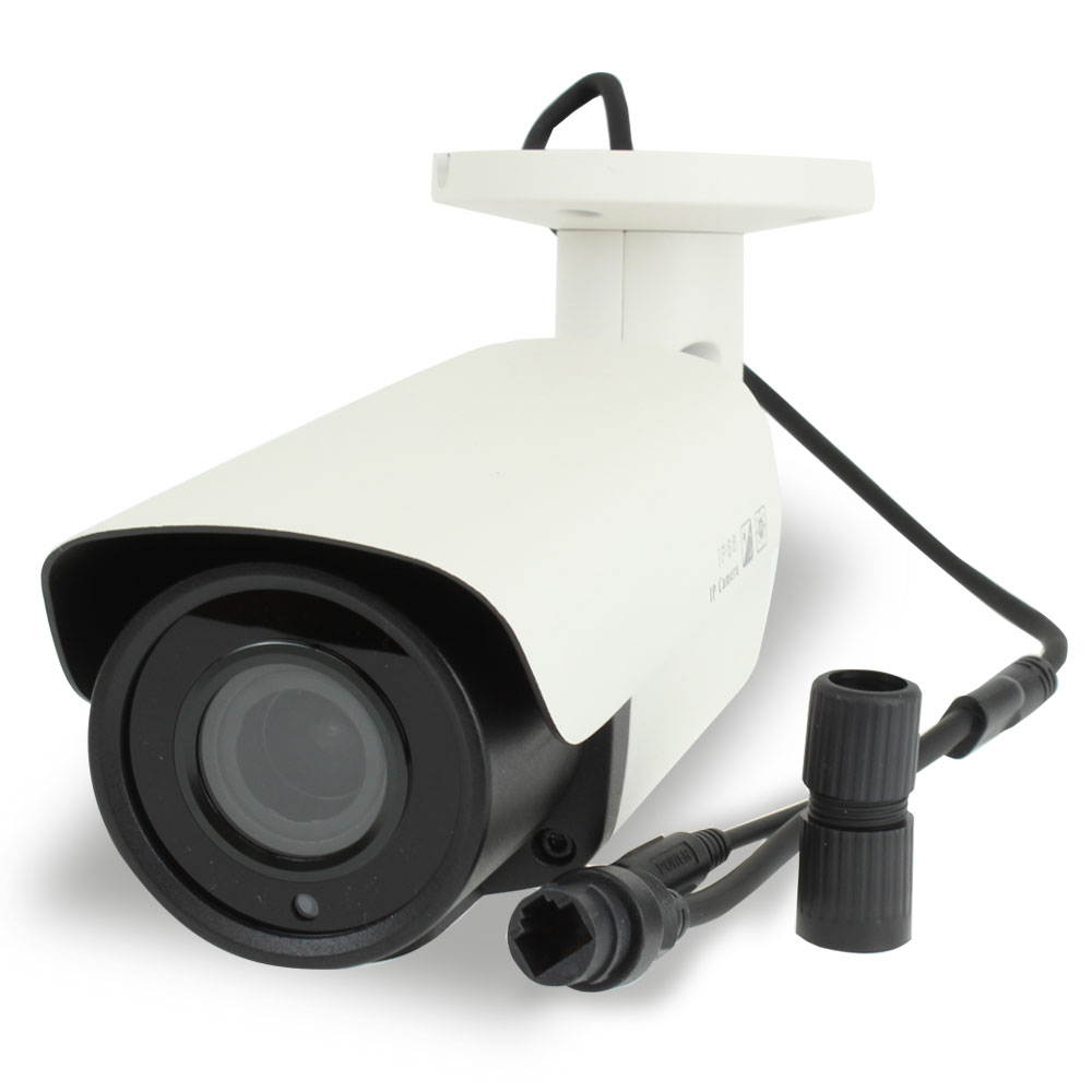 GW Motorized Zoom IP Camera, 5MP 2592 x 1920 Pixel 4X Optical 2.8-12mm Zoom Remotely Control Lens, 1920P Security PoE IP Camera Super Array LED IR up to 130FT Night Vision Distance Weather Proof