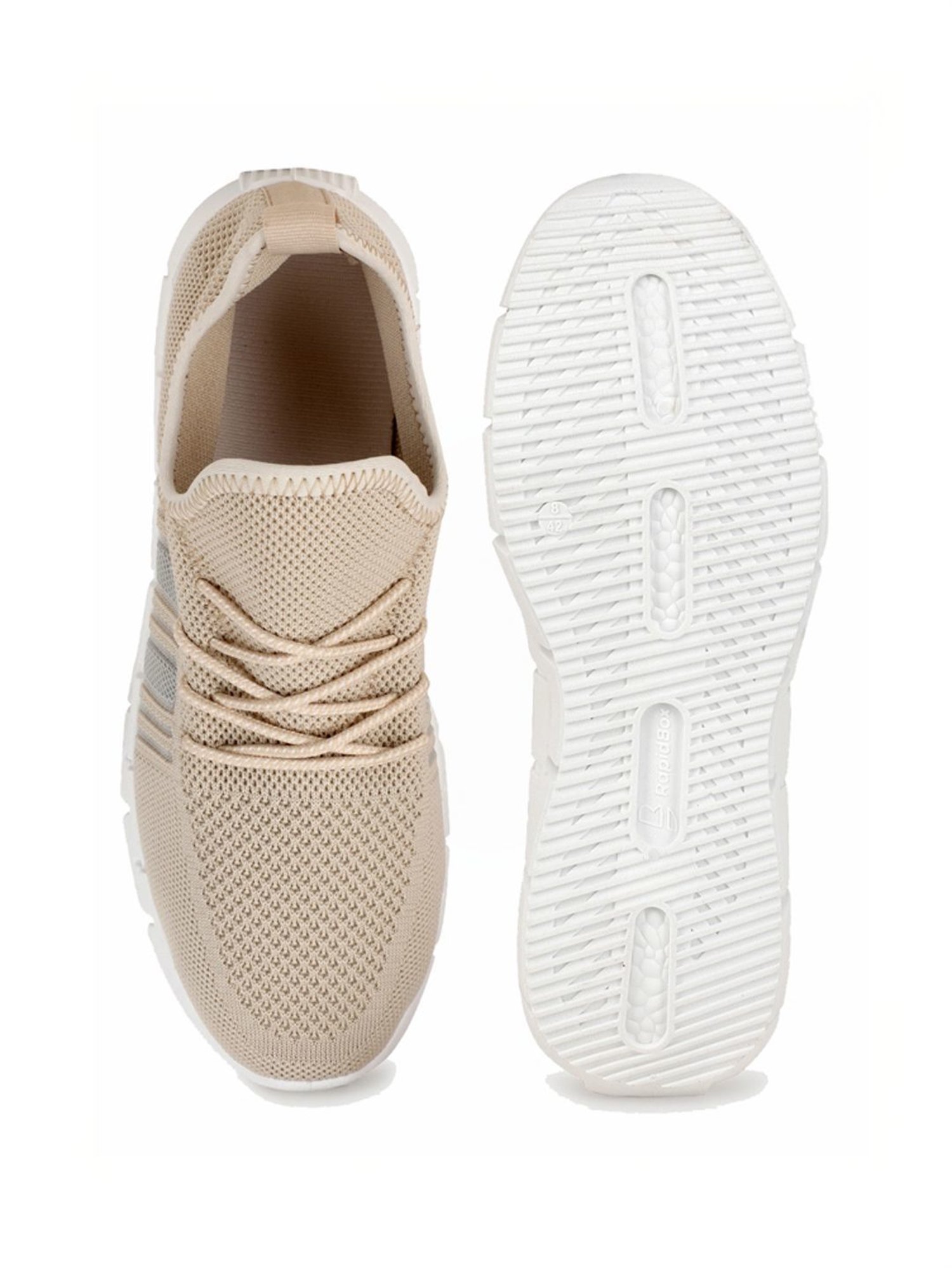 Rapid Box Men's Beige Running Shoes