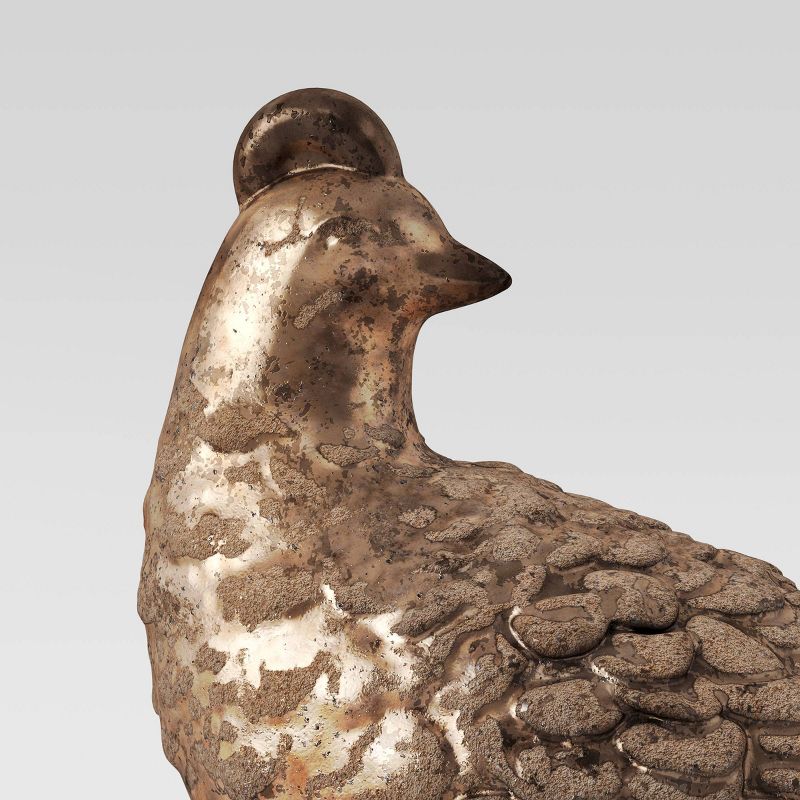4.4" x 2.9" Decorative Stoneware Quail Figurine with Metallic Glaze Gold - Threshold™