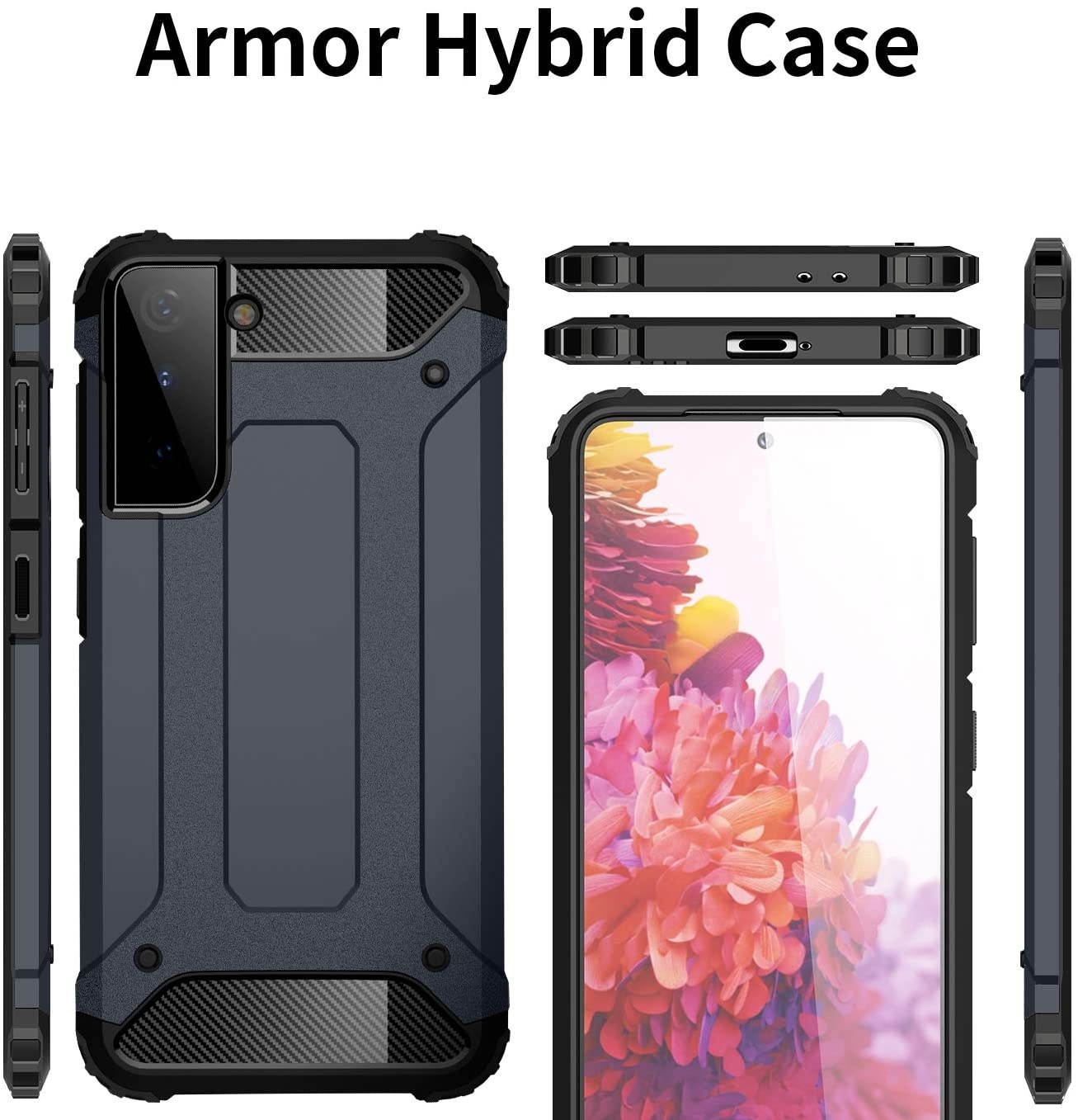 Samsung S21 Case - Shockproof Galaxy S21 Case Military Grade Drop Tested - Slim Dual Layer Samsung Galaxy S21 5G Phone Case - Blue