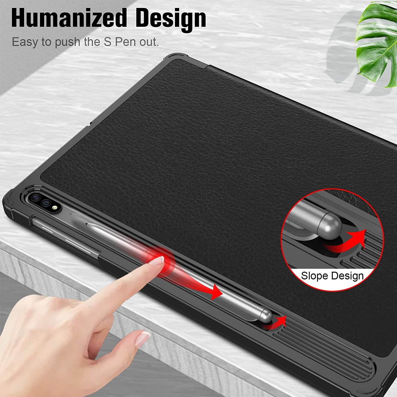 Fintie Slim Case for Samsung Galaxy Tab S7 Plus 12.4'' 2020 (Model SM-T970/T975/T976/T978) with S Pen Holder, Ultra Lightweight Tri-Fold Stand Cover with Auto Wake/Sleep, Black