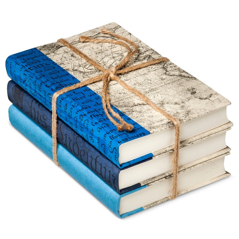 Blue Mix Decorative Book Set of 3