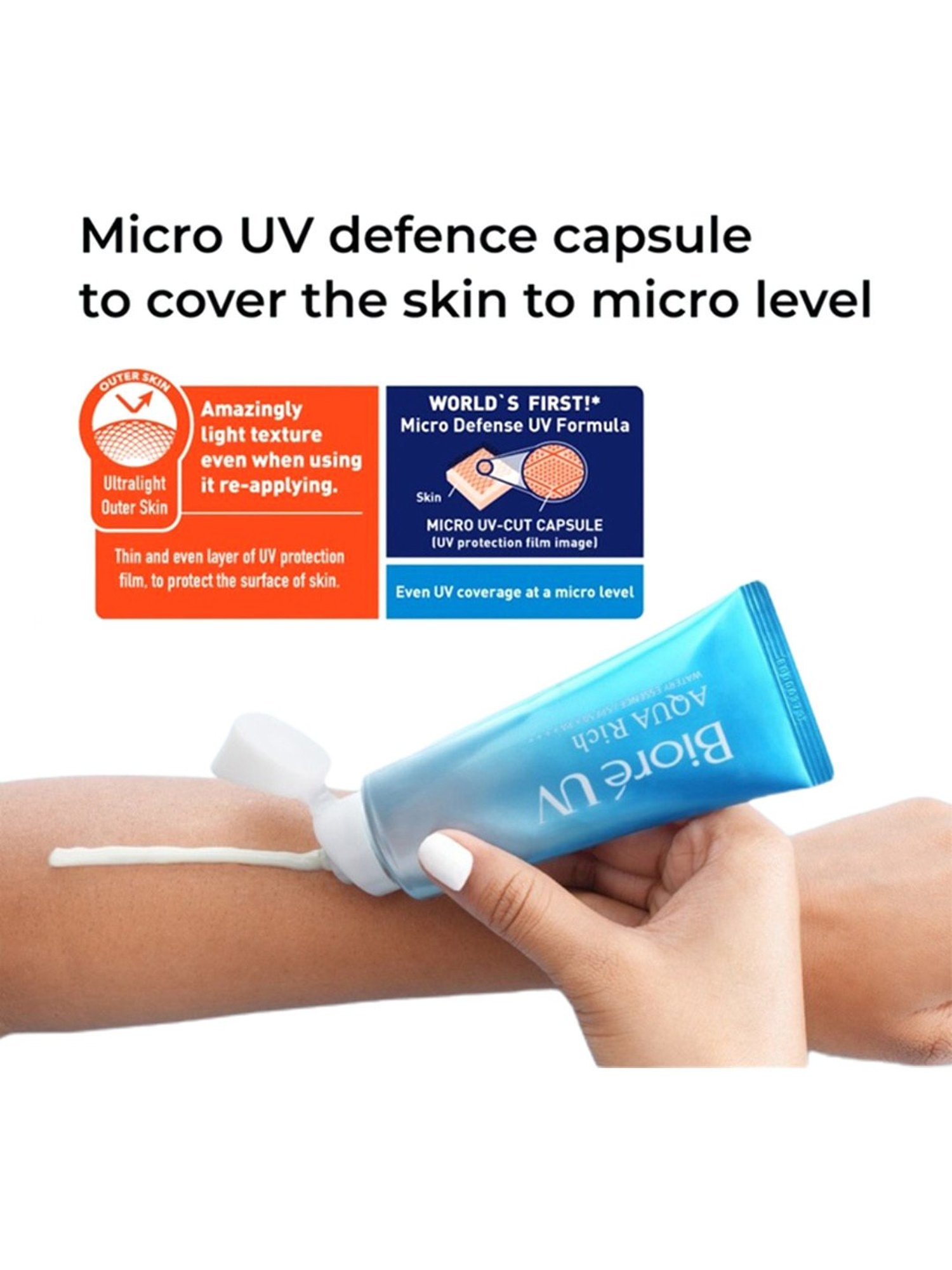 Biore UV Aqua Rich Watery Essence Sunscreen SPF 50+ Pa++++ - Pack of 2