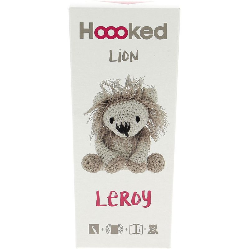Hoooked Lion Leroy Yarn Kit W/Eco Barbante Yarn-Beige & Taupe