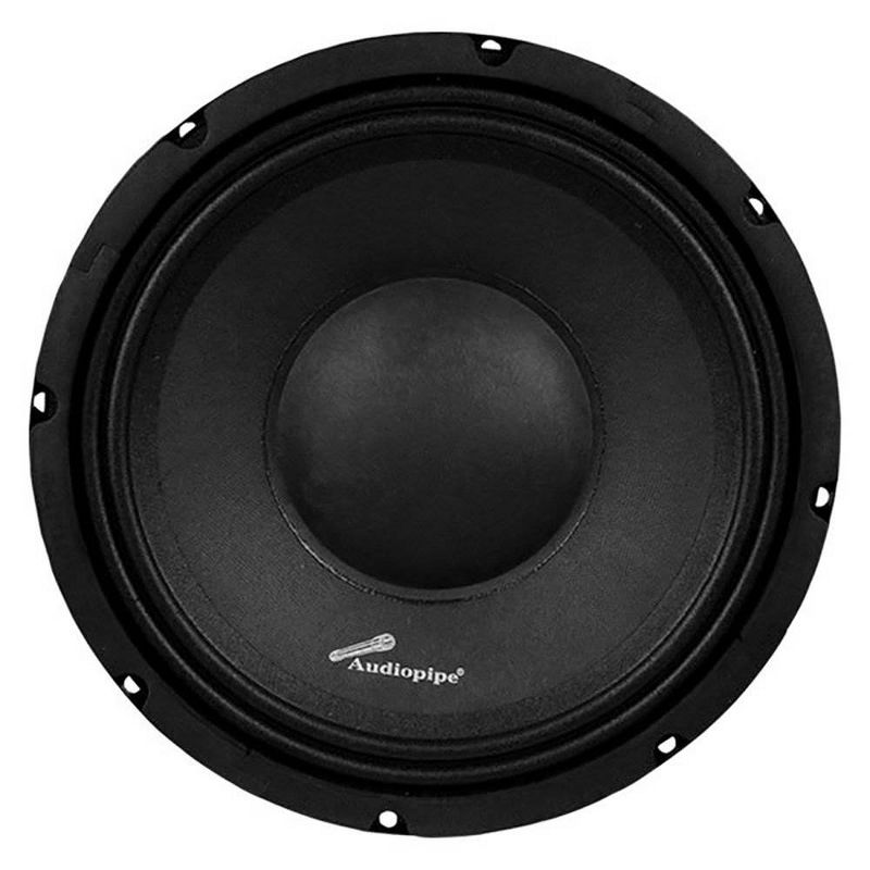 Audiopipe APSP-1050 10" 700 Watt MAX, 350 Watts RMS, and 8 Ohm Dynamic Mid Range Car Audio Loudspeaker with 2.5 Inch Kapton Voice Coil, Black (2 Pack)