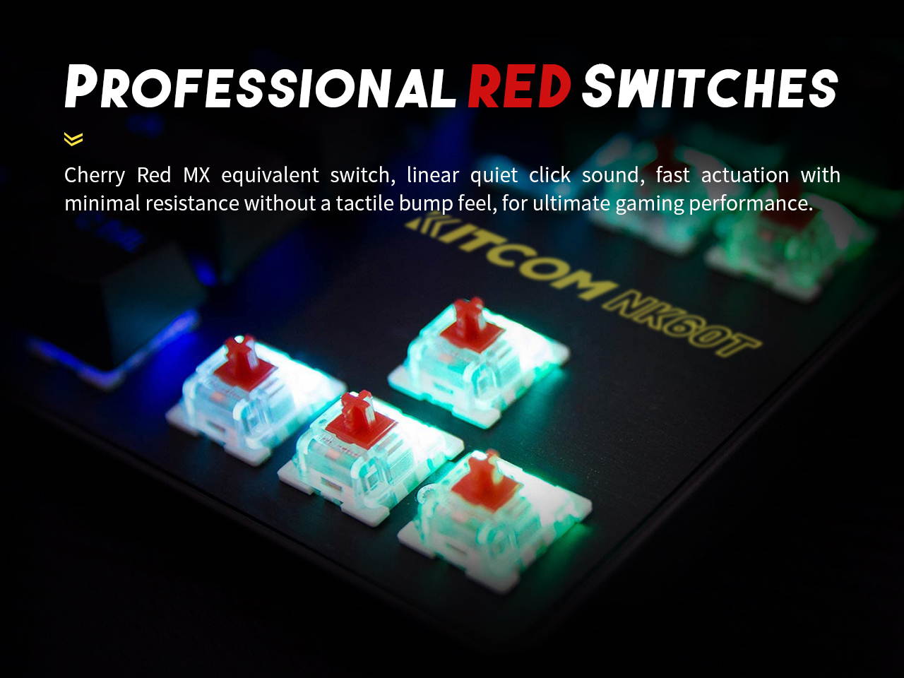 TKL RGB Mechanical Gaming Keyboard KITCOM NK60T Cherry MX Blue Switch Equivalent Compact 87 Keys Tenkeyless LED Backlit Detachable USB Type-C Cable Computer Wired Keyboard for Windows PC/MAC Gamers