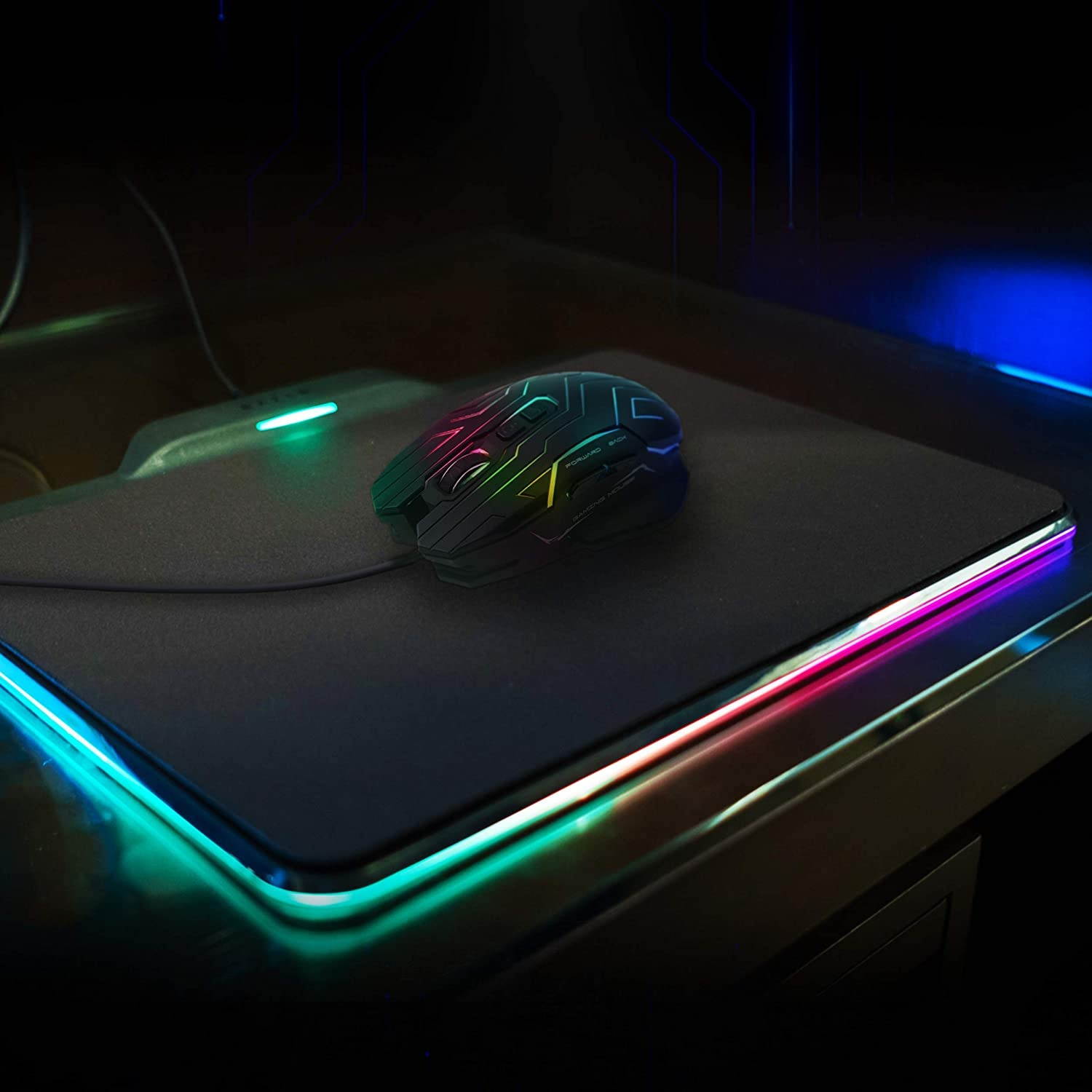 Meetion Gaming Mouse Lightweight with 6 Buttons 200-4800 DPI 3D Anti-Slip Roller Computer Mice RGB Gamer Desktop Laptop PC Gaming Mouse