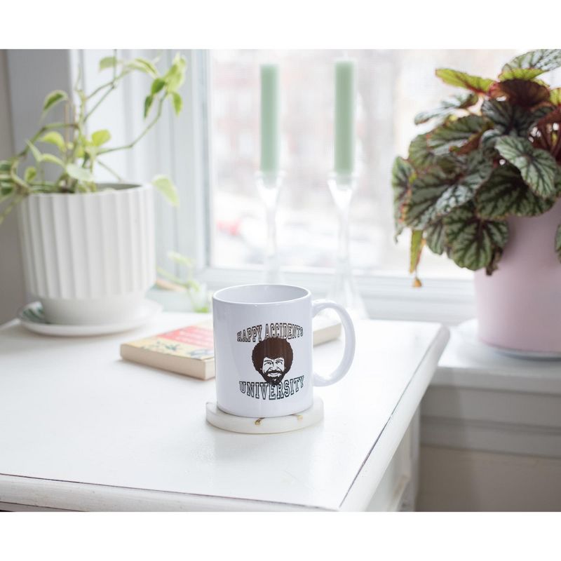 Surreal Entertainment Bob Ross "Happy Accidents University" Ceramic Mug | Holds 11 Ounces